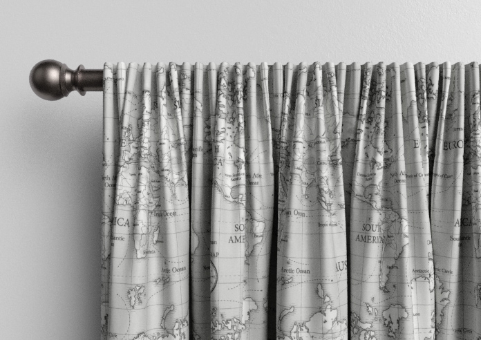 Maps, Grey - Made to Measure Curtains - Image 9